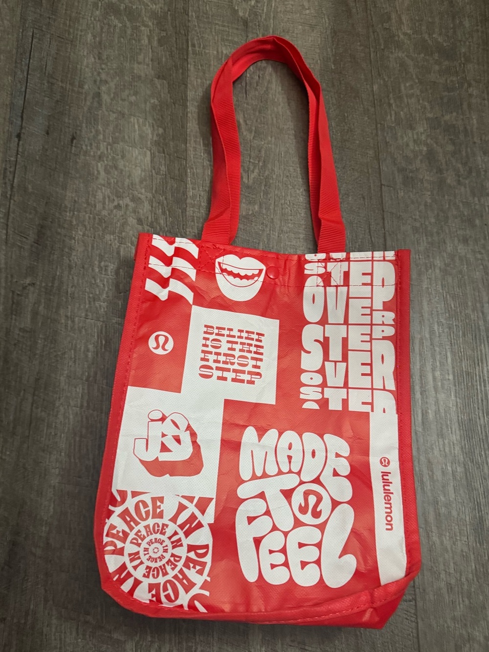 lululemon athletica Red and White Graphic Reusable Tote